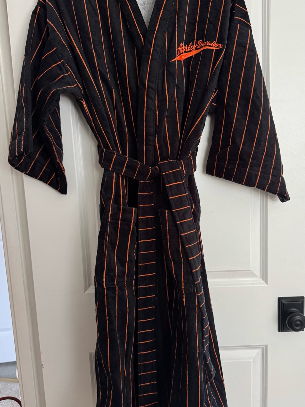 Harley-Davidson Black Robe with Orange Pinstripes